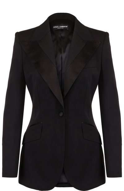 Женский приталенный жакет из смеси шерсти и шелка DOLCE & GABBANA, арт. F290PT/FUBD6