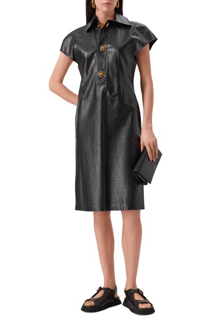 Женские кожаные сандалии MOSCHINO черного цвета, арт. 16074/MF0 | Фото 2 (Материал внешний: Натуральная кожа; Материал внутренний: Текстиль, Натуральная кожа; Драгоценные камни: Проставлено; Материал сплава: Проставлено; Подошва: Платформа)