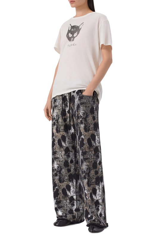 Хлопковые брюки R13 R13WK329-001CE Серый  R13WK329-001CE Фото 2