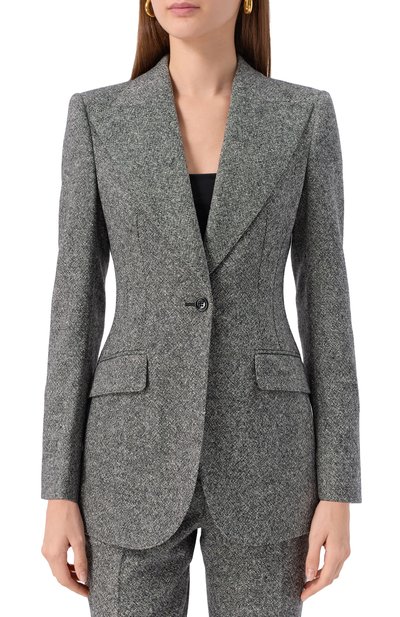 Шерстяной жакет DOLCE & GABBANA серого цвета по цене 336500 руб., арт. F29QGT/FMBAR, фото 3 Шерстяной жакет DOLCE & GABBANA, арт. F29QGT/FMBAR, фото 3