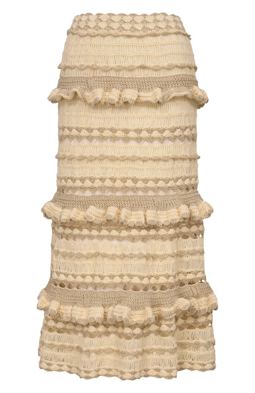 Юбка из вискозы и хлопка Zimmermann 5727SRS262 Кремовый 5727SRS262