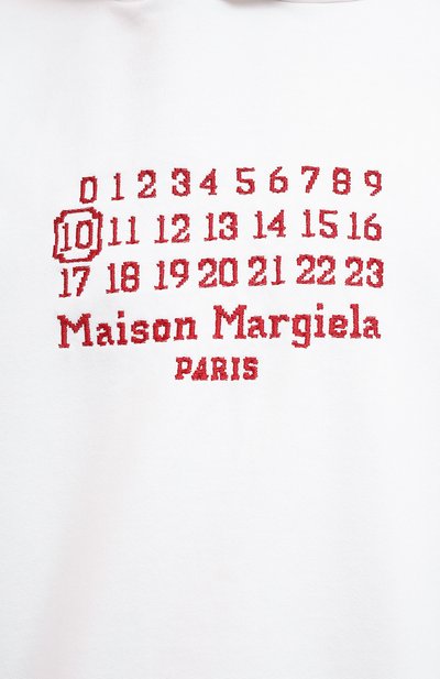 Хлопковое худи MAISON MARGIELA белого цвета по цене 71800 руб., арт. S50GU0163/S25503, фото 5 Хлопковое худи MAISON MARGIELA, арт. S50GU0163/S25503, фото 5