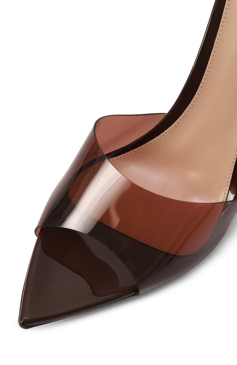 Женские мюли elle 85 GIANVITO ROSSI коричневого цвета, арт. G11050.85RIC.GSVBR0B | Фото 7 (Драгоценные камни: Проставлено; Материал сплава: Проставлено; Каблук высота: Высокий; Материал внешний: Экокожа; Подошва: Плоская; Материал внутренний: Натуральная кожа; Каблук тип: Шпилька)
