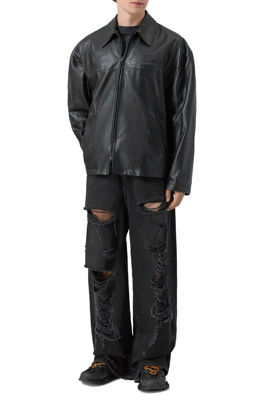 Кожаная куртка Balenciaga 831042/TSS01 Чёрный  831042/TSS01 Фото 2