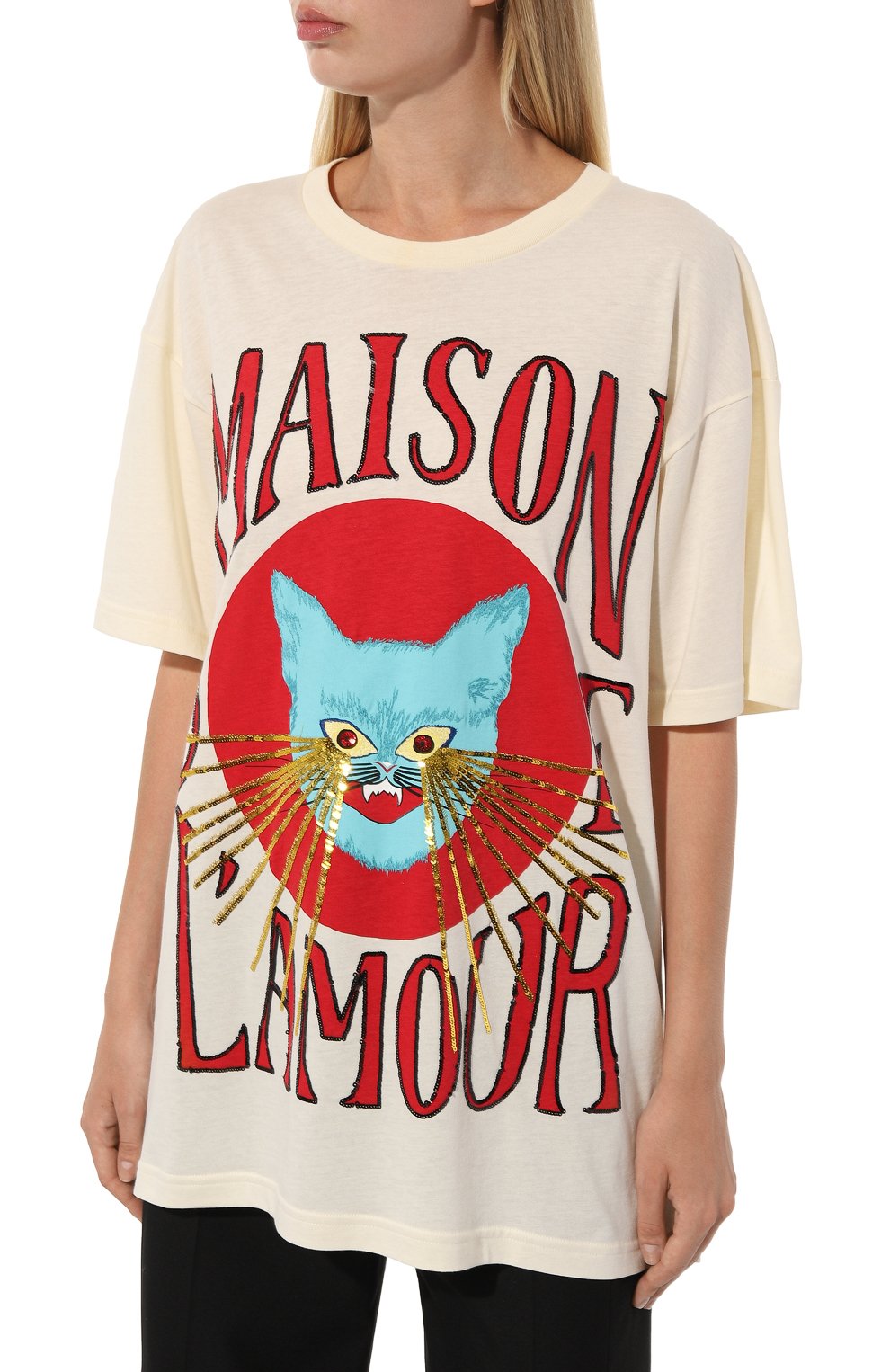 Хлопковая футболка GUCCI, арт. 539081 XJBUJ, фото 3