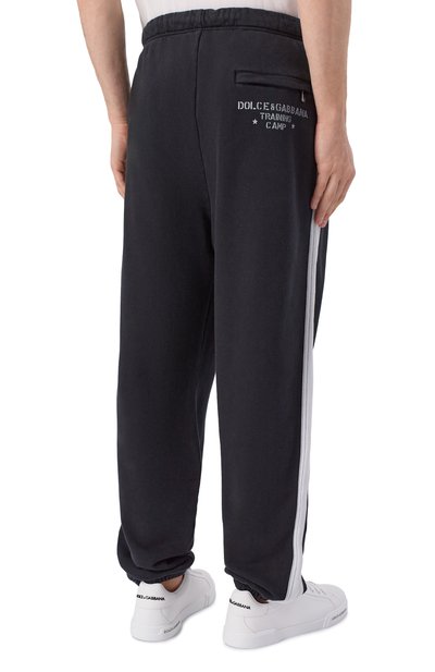 Хлопковые джоггеры DOLCE & GABBANA черного цвета по цене 111500 руб., арт. GP1K5T/G7PPD, фото 4 Хлопковые джоггеры DOLCE & GABBANA, арт. GP1K5T/G7PPD, фото 4
