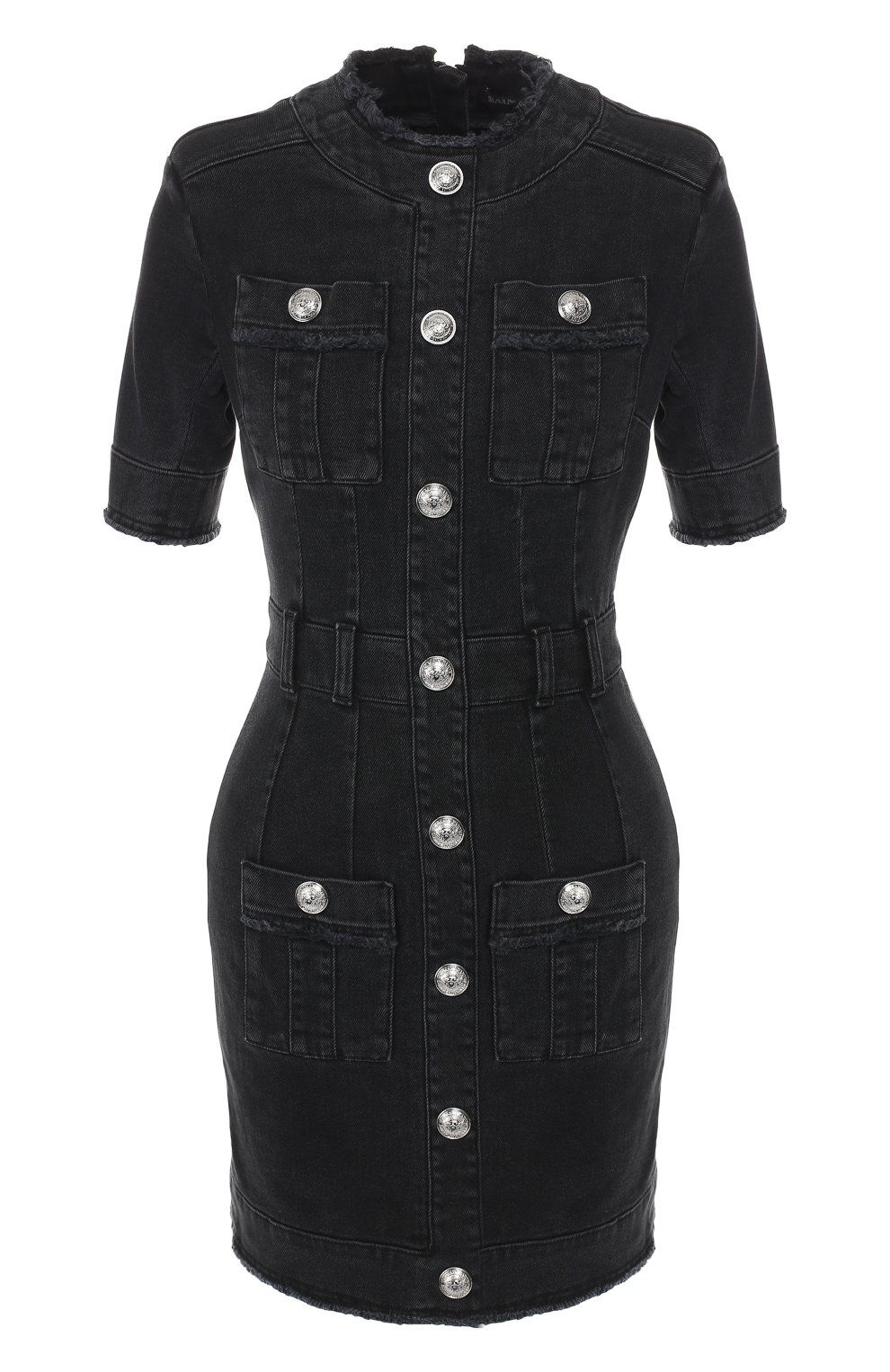 Джинсовое платье BALMAIN черного цвета по цене 199500 руб., арт. RF16305/D027, фото 1 Джинсовое платье BALMAIN, арт. RF16305/D027, фото 1