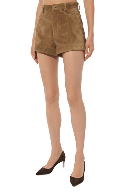 Замшевые шорты PETAR PETROV коричневого цвета по цене 123500 руб., арт. S24LP12, фото 3 Замшевые шорты PETAR PETROV, арт. S24LP12, фото 3