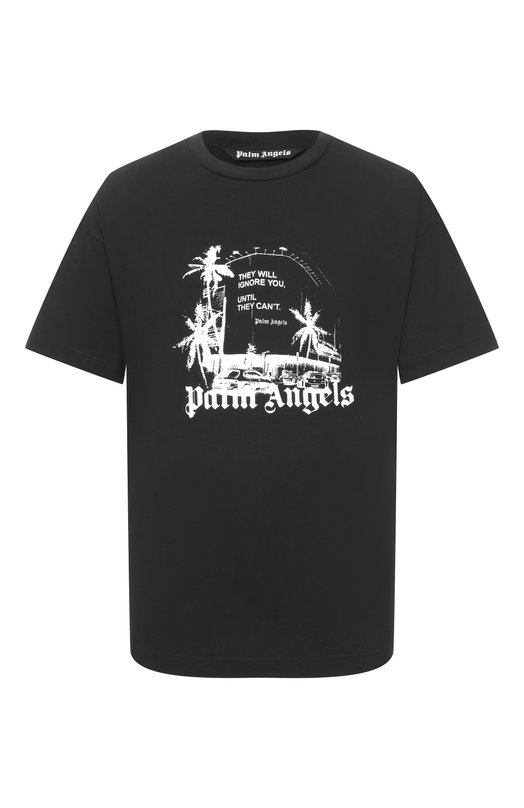Хлопковая футболка Palm Angels PMAA109S26JER006 Чёрный PMAA109S26JER006