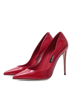 Женские лакированные туфли cardinale 105 DOLCE & GABBANA красного цвета, арт. CD1710/A1471 | Фото 1 (Материал внутренний: Натуральная кожа; Каблук высота: Высокий; Подошва: Плоская; Драгоценные камни: Проставлено; Материал сплава: Проставлено; Каблук тип: Шпилька; Материал внешний: Натуральная кожа)
