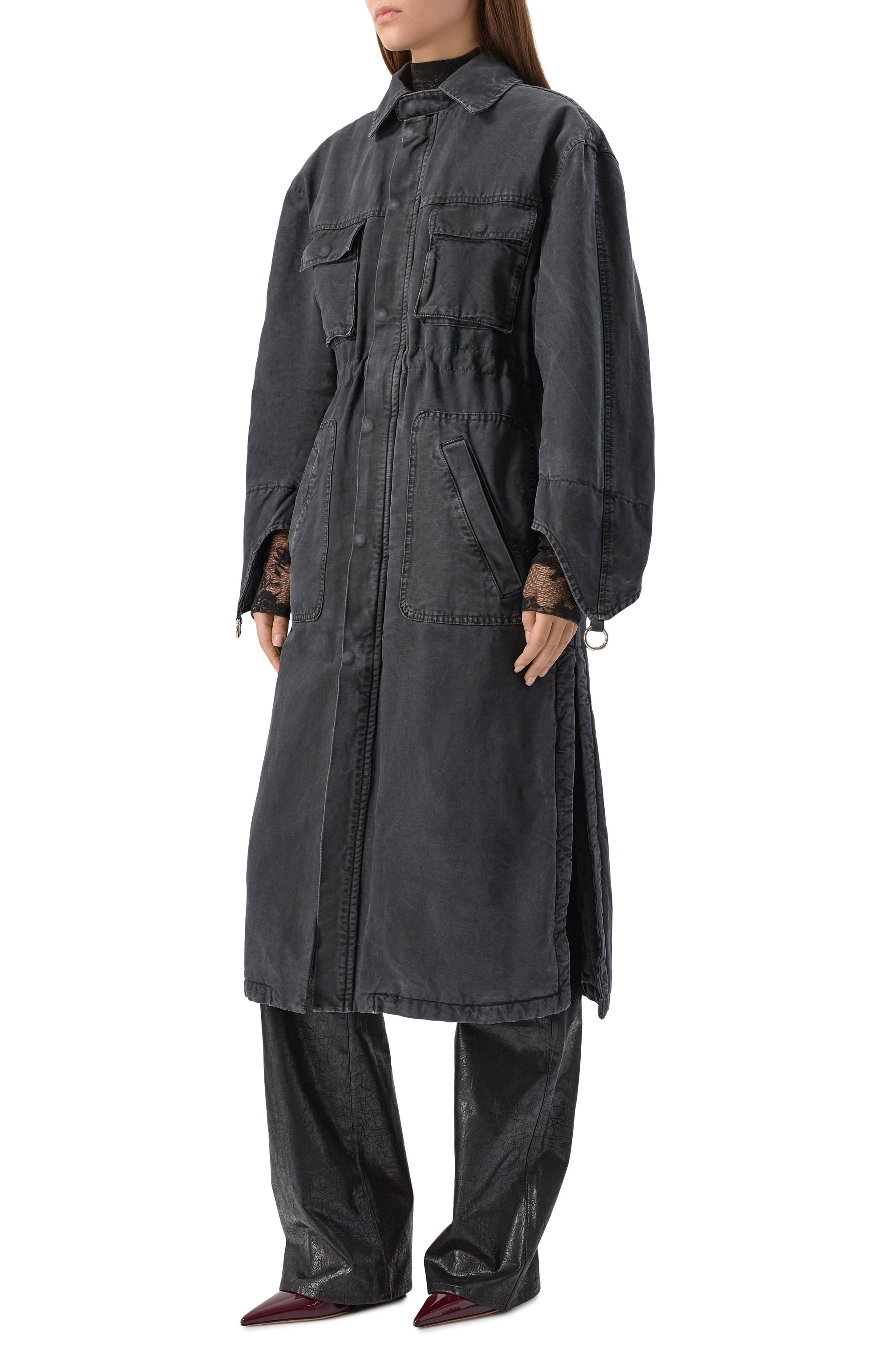 Хлопковая парка BLUMARINE черного цвета по цене 114500 руб., арт. 2J222W_SET, фото 6 Хлопковая парка BLUMARINE, арт. 2J222W_SET, фото 6