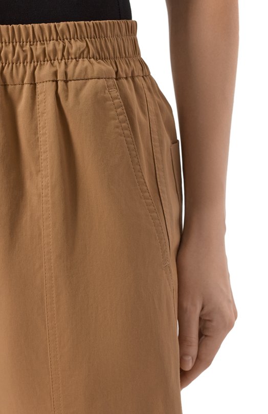 Хлопковые брюки Weekend Max Mara MILVA Коричневый  MILVA Фото 5