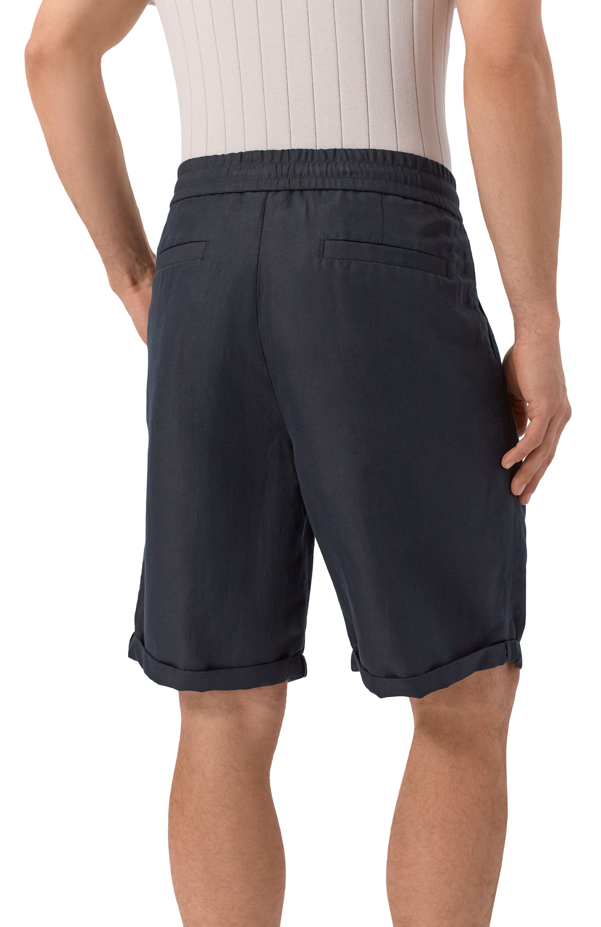 Шорты изо льна и хлопка BRUNELLO CUCINELLI, арт. MH255U0020, фото 4