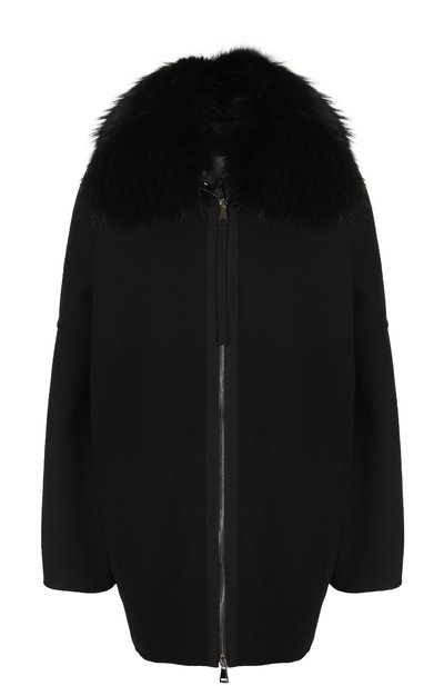 Женский шерстяной пуховик с меховой отделкой MONCLER, арт. C2-093-46707-00-549FH