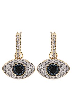 Женские серьги symbolica SWAROVSKI золотого цвета, арт. 5692163 | Фото 1 (Нос: Не проставлено; Материал: Кристаллы, Металл)