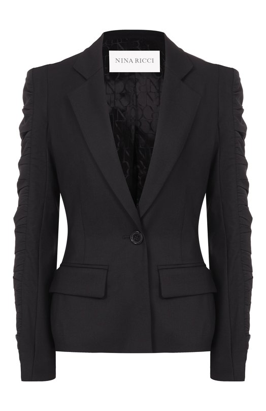 Шерстяной жакет Nina Ricci 26PCVE003/WV0323 Чёрный 26PCVE003/WV0323
