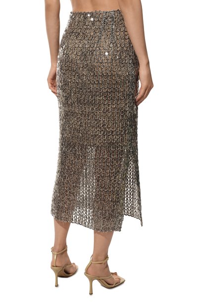 Юбка с отделкой пайетками BRUNELLO CUCINELLI бежевого цвета по цене 399500 руб., арт. 221M059LG3187, фото 4 Юбка с отделкой пайетками BRUNELLO CUCINELLI, арт. 221M059LG3187, фото 4