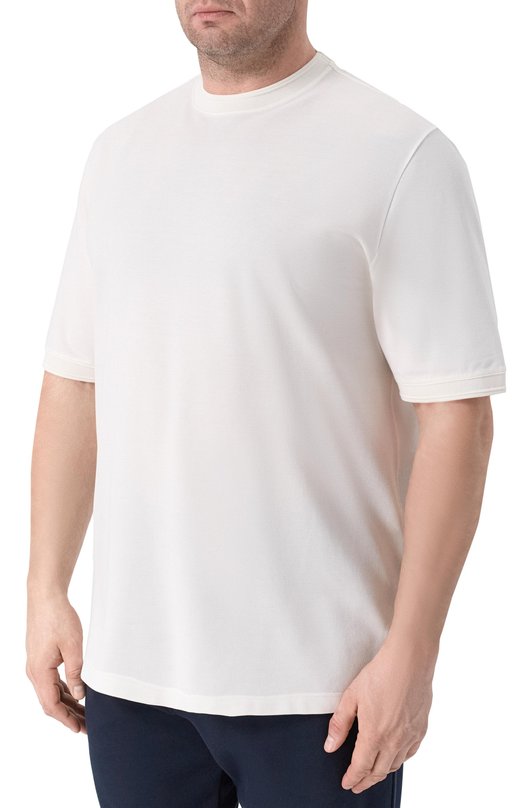 Хлопковая футболка Canali T0931/MJ02439 Белый  T0931/MJ02439 Фото 3