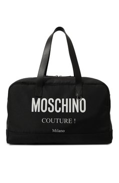 Мужская текстильная дорожная сумка MOSCHINO черного цвета, арт. A9002/8201 | Фото 1 (Материал сплава: Проставлено; Ремень/цепочка: На ремешке; Материал: Текстиль; Драгоценные камни: Проставлено; Размер: large)