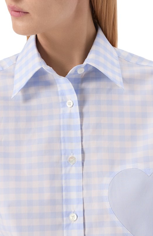 Хлопковая рубашка Moschino A0205/0536 Голубой  A0205/0536 Фото 5