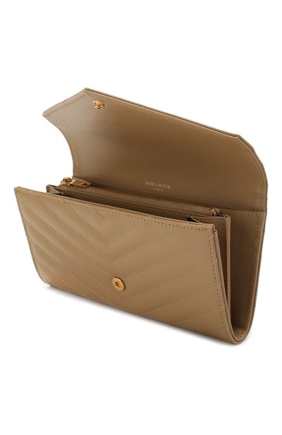 Кожаный кошелек monogram SAINT LAURENT бежевого цвета по цене 78850 руб., арт. 372264/B0W01, фото 3 Кожаный кошелек monogram SAINT LAURENT, арт. 372264/B0W01, фото 3