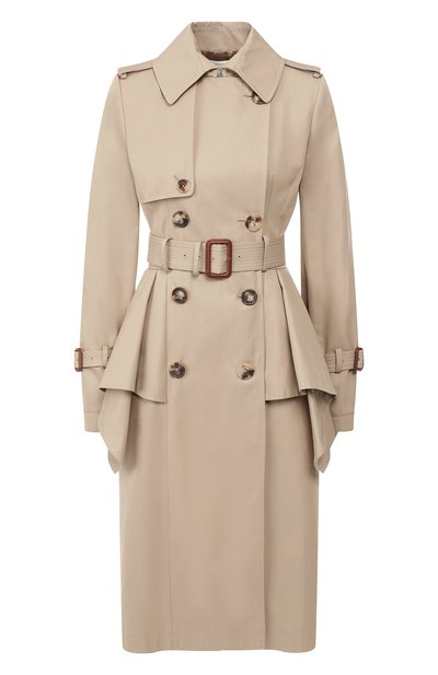 Женский хлопковый тренч ALEXANDER MCQUEEN, арт. 583088/QFAAA