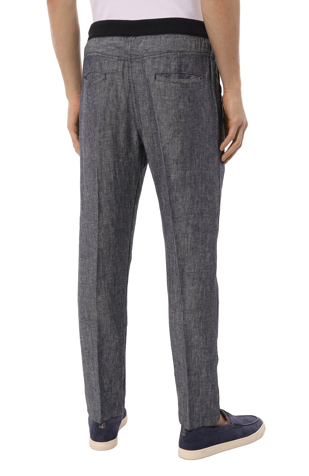 Льняные брюки 120% LINO синего цвета по цене 32850 руб., арт. Y0M29DG/000E425/100, фото 4 Льняные брюки 120% LINO, арт. Y0M29DG/000E425/100, фото 4