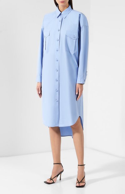 Хлопковое платье GIVENCHY голубого цвета по цене 99500 руб., арт. BW20PP11Z6, фото 3 Хлопковое платье GIVENCHY, арт. BW20PP11Z6, фото 3