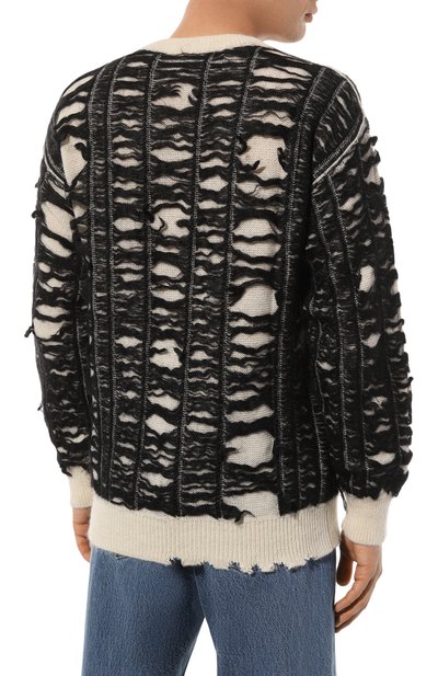 Шерстяной свитер ISABEL BENENATO черно-белого цвета по цене 59950 руб., арт. UK11F23, фото 4 Шерстяной свитер ISABEL BENENATO, арт. UK11F23, фото 4