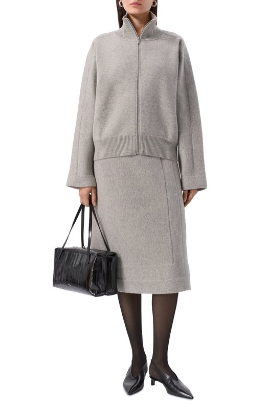 Юбка из шерсти и хлопка Jil Sander J02MA0310/J14804 Серый  J02MA0310/J14804 Фото 2