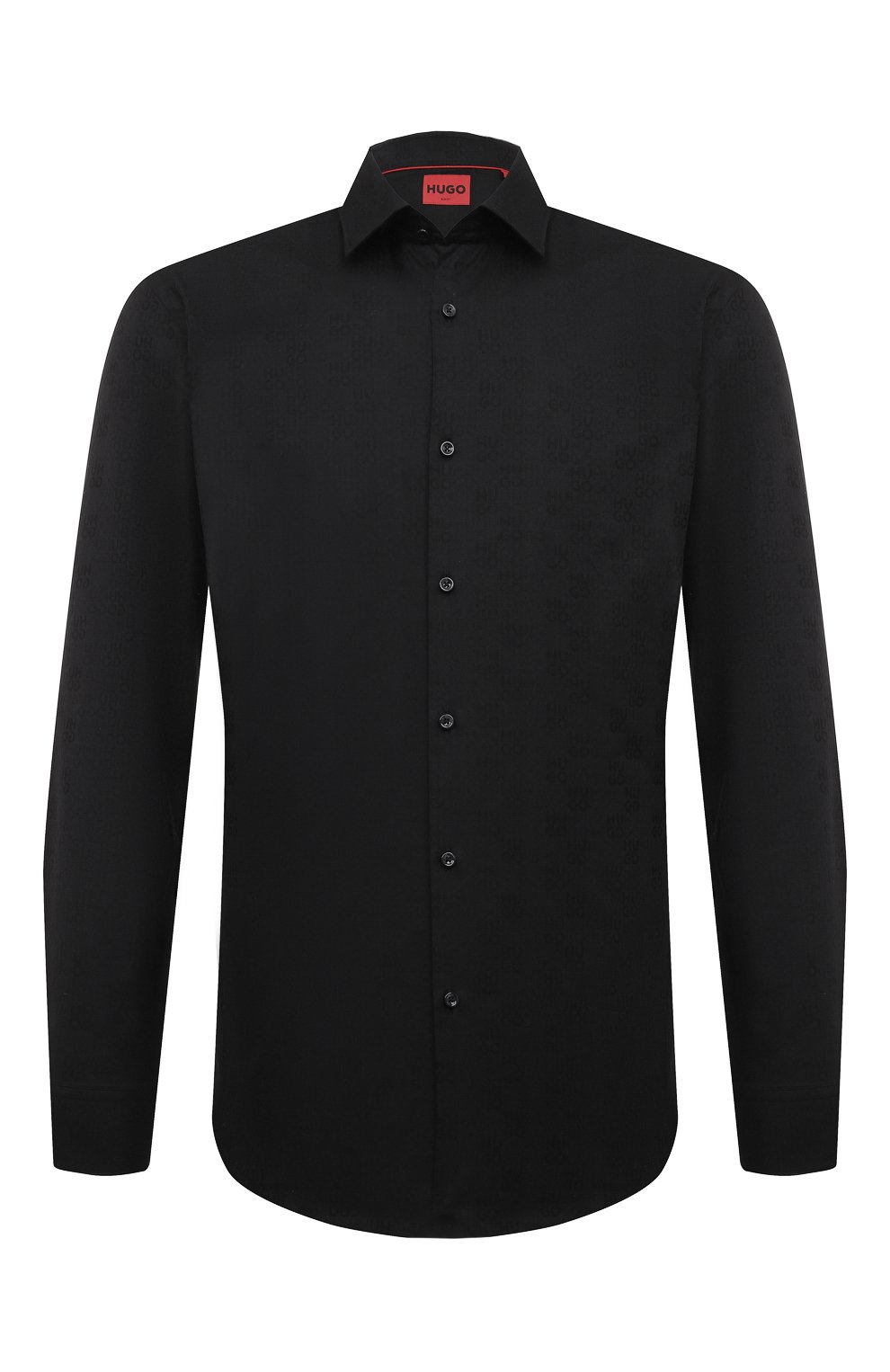 Хлопковая сорочка HUGO черного цвета по цене 16500 руб., арт. 50500965, фото 1 Хлопковая сорочка HUGO, арт. 50500965, фото 1