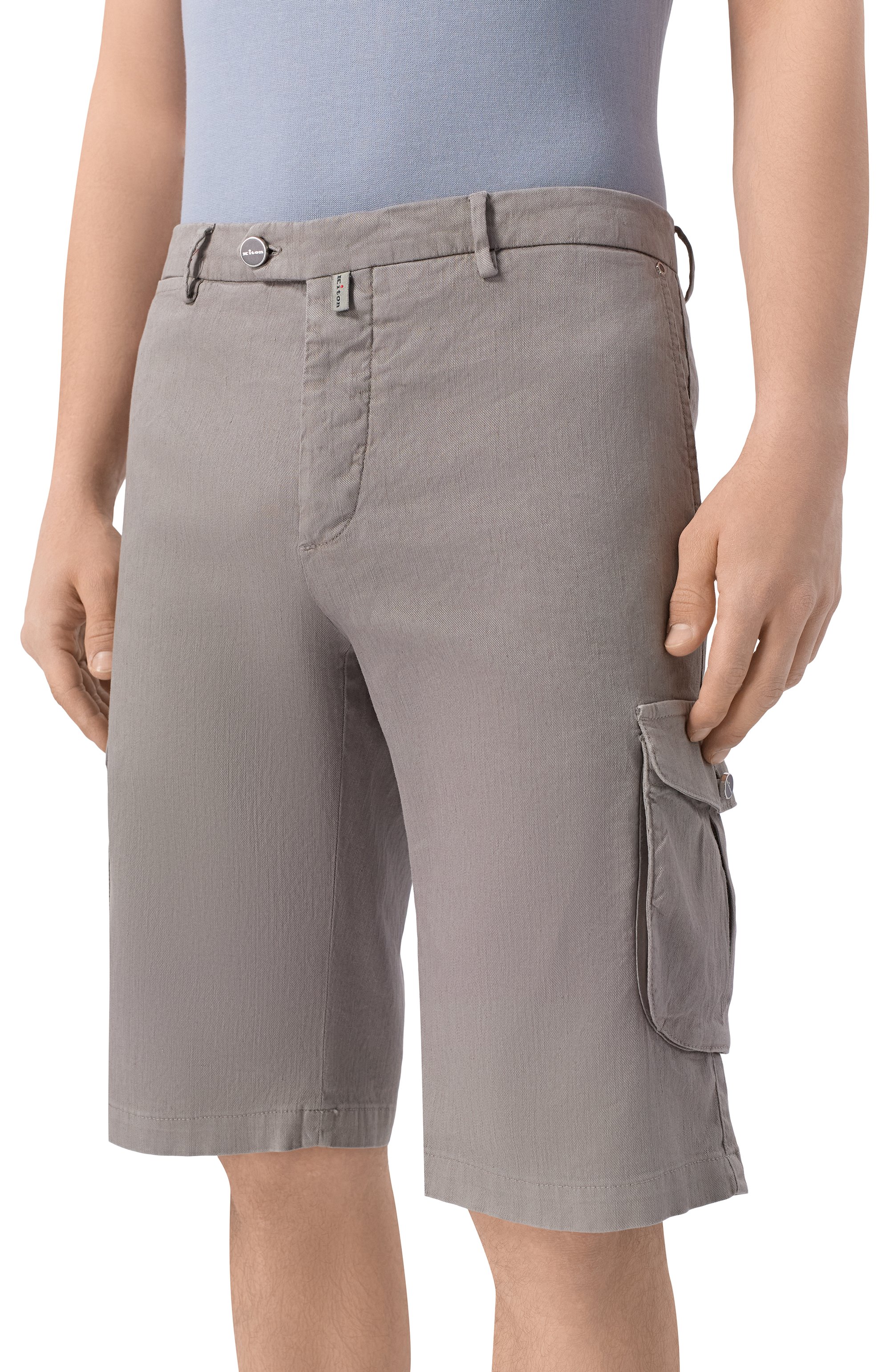 Шорты изо льна и хлопка KITON, арт. UFPPBK0603H, фото 3