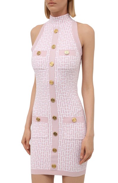 Платье BALMAIN светло-розового цвета по цене 190500 руб., арт. WF1R3080/K272, фото 3 Платье BALMAIN, арт. WF1R3080/K272, фото 3