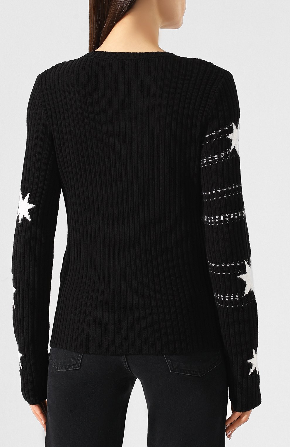 Хлопковый пуловер REDVALENTINO черно-белого цвета по цене 48500 руб., арт. RR3KCA20/TSC, фото 4 Хлопковый пуловер REDVALENTINO, арт. RR3KCA20/TSC, фото 4