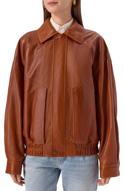 Кожаный бомбер SAINT LAURENT, арт. 824387/YC2TE, фото 3