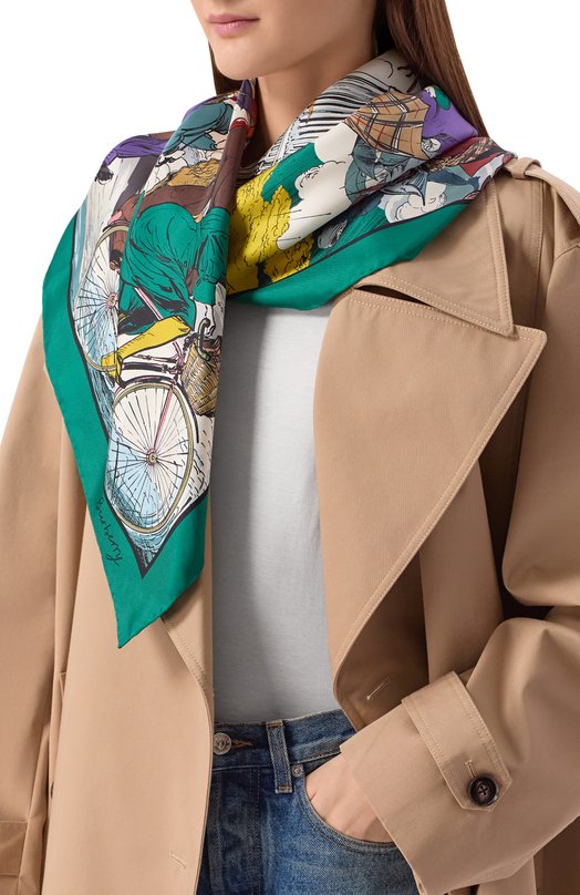Шелковый платок Burberry 8120327 Разноцветный  8120327 Фото 2