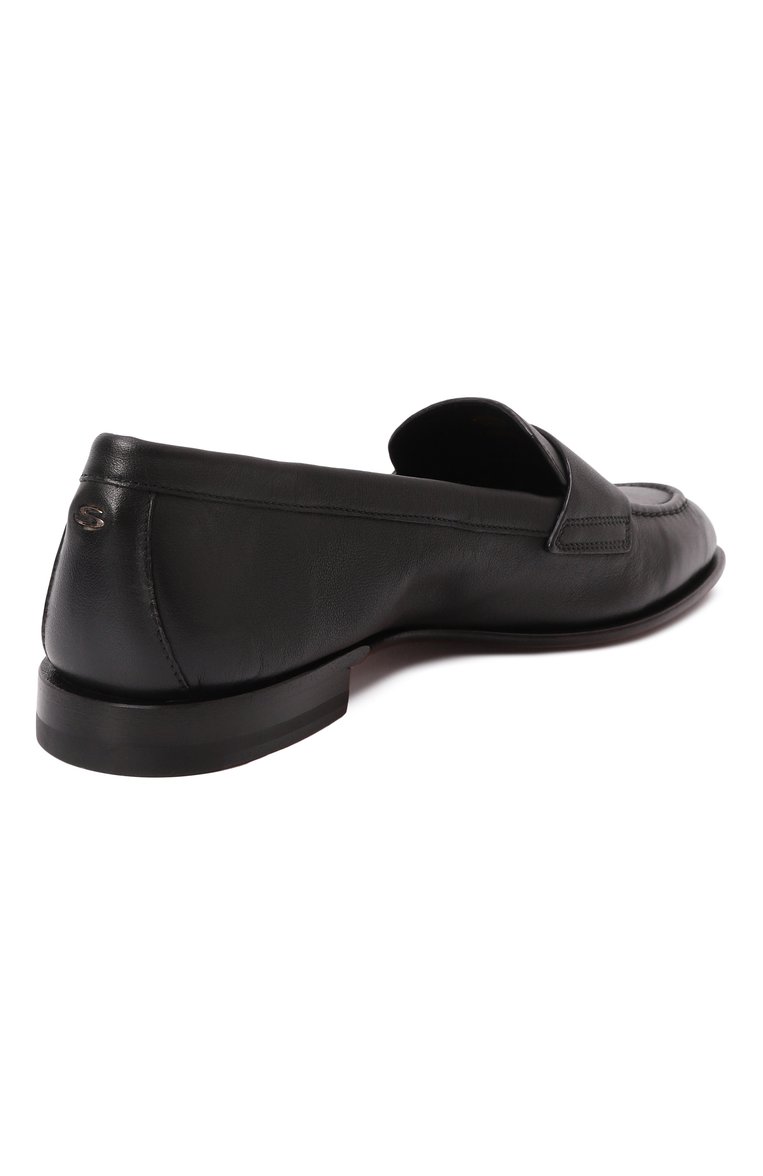 Женские кожаные пенни-лоферы SANTONI черного цвета, арт. WUSG59962HAFSLGA | Фото 5 (Каблук высота: Низкий; Подошва: Плоская; Драгоценные камни: Проставлено; Материал внутренний: Натуральная кожа; Материал внешний: Натуральная кожа; Материал сплава: Проставлено)