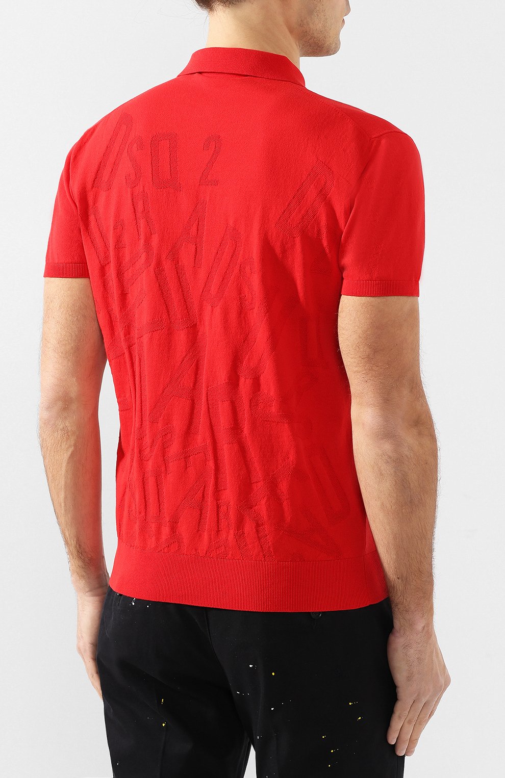 Хлопковое поло DSQUARED2 красного цвета по цене 51200 руб., арт. S71HA0897/S16683, фото 4 Хлопковое поло DSQUARED2, арт. S71HA0897/S16683, фото 4