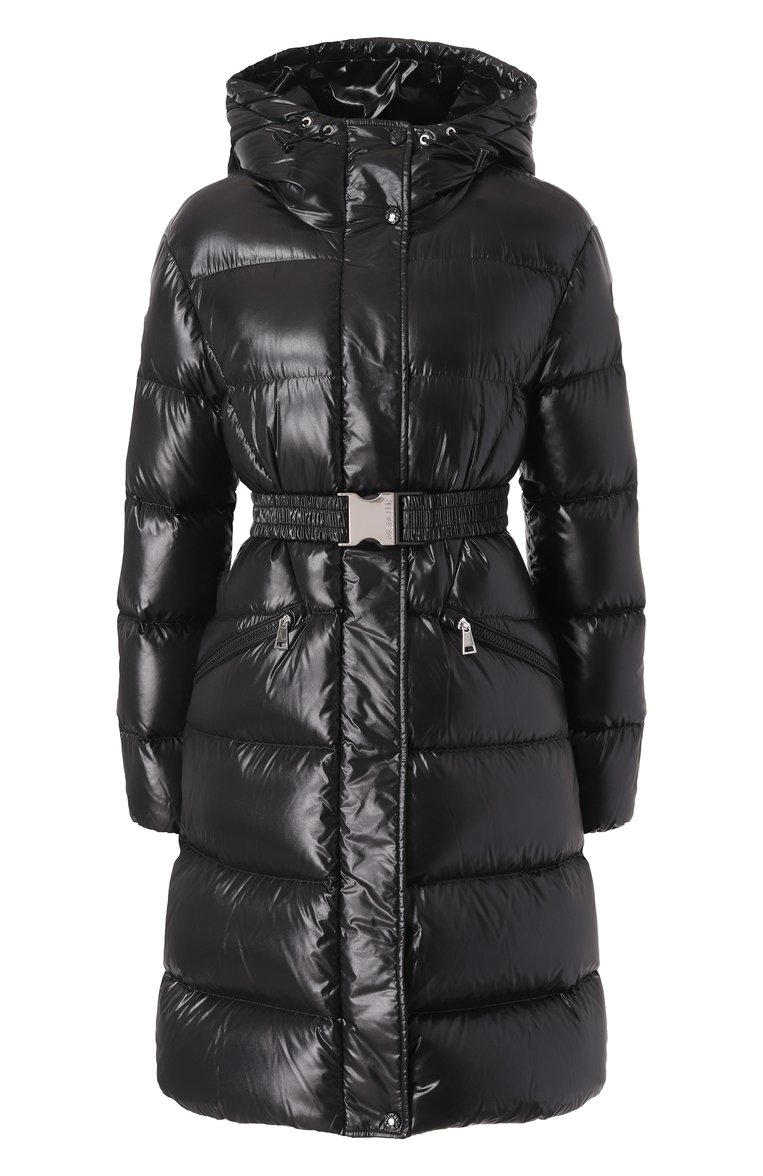 Женский пуховик bellevue MONCLER черного цвета, арт. 1C000-38-5963V | Фото 1 (Рукава: Длинные; Материал подклада: Синтетический материал; Длина (верхняя одежда): До середины бедра; Стили: Кэжуэл; Кросс-КТ: Пуховик; Материал внешний: Синтетический материал)