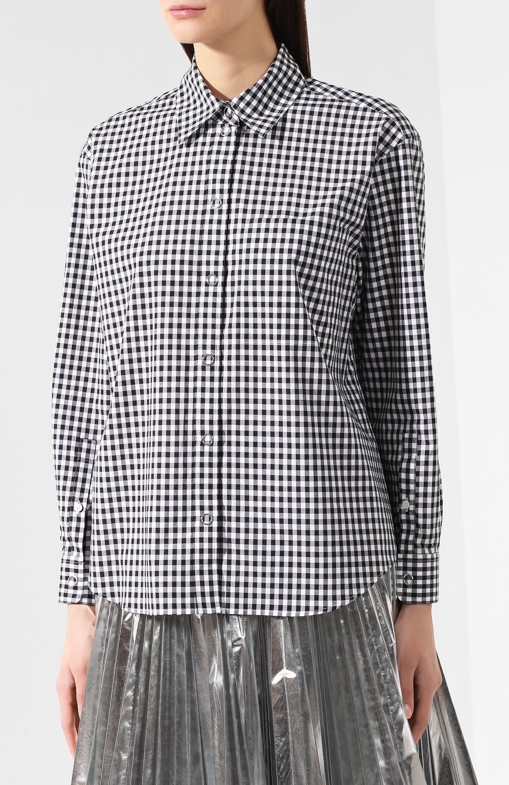 Хлопковая рубашка BURBERRY черно-белого цвета по цене 69950 руб., арт. 4548964, фото 3 Хлопковая рубашка BURBERRY, арт. 4548964, фото 3