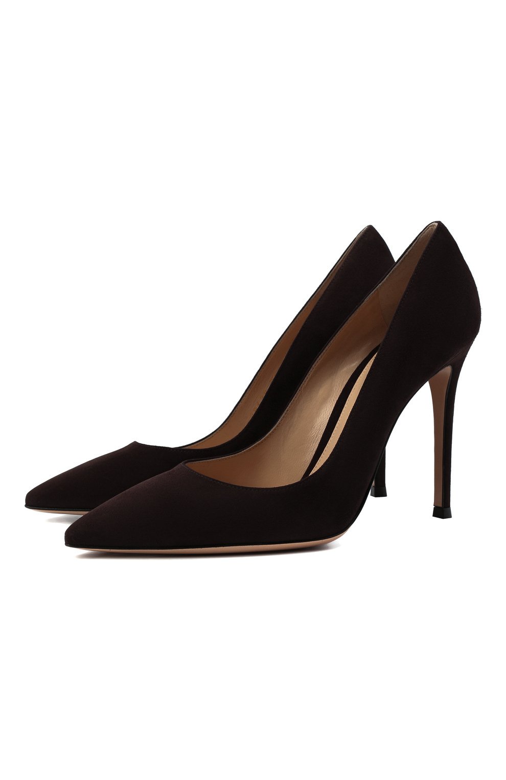 Замшевые туфли gianvito 105 GIANVITO ROSSI темно-коричневого цвета по цене 79950 руб., арт. G28470.15RIC.CAMM0KA, фото 1 Замшевые туфли gianvito 105 GIANVITO ROSSI, арт. G28470.15RIC.CAMM0KA, фото 1