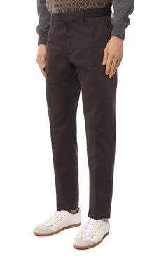 Мужские хлопковые брюки ZEGNA темно-серого цвета, арт. E8I03/TR14 | Фото 3 (Материал внешний: Хлопок; Длина (брюки, джинсы): Стандартные; Случай: Повседневный; Стили: Кэжуэл)