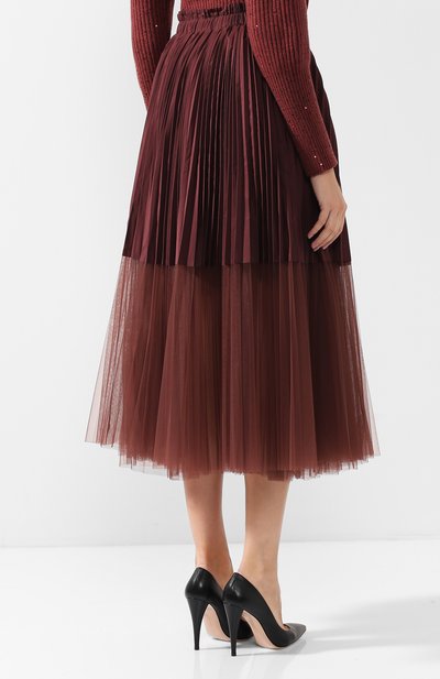 Плиссированная юбка-миди с эластичным поясом BRUNELLO CUCINELLI, арт. M0H77G2707, фото 4