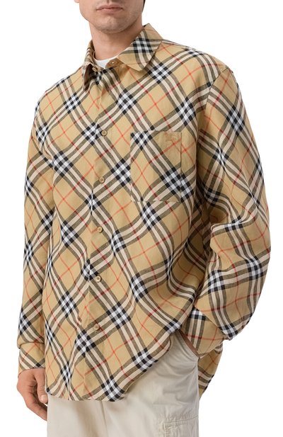 Льняная рубашка BURBERRY, арт. 8123684, фото 3