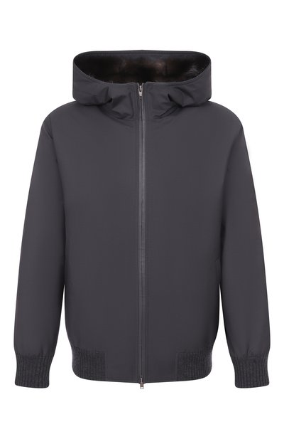 Мужской бомбер с подкладкой из соболя BLACK SABLE, арт. BS-MWHB-EB