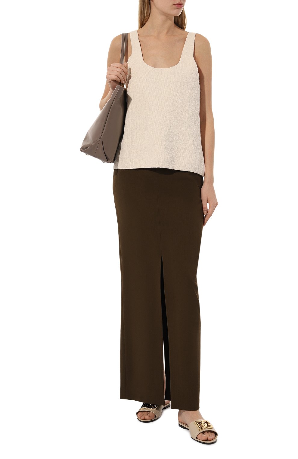 Кожаные шлепанцы bianca DOLCE & GABBANA, арт. CQ0592/A1037, фото 2