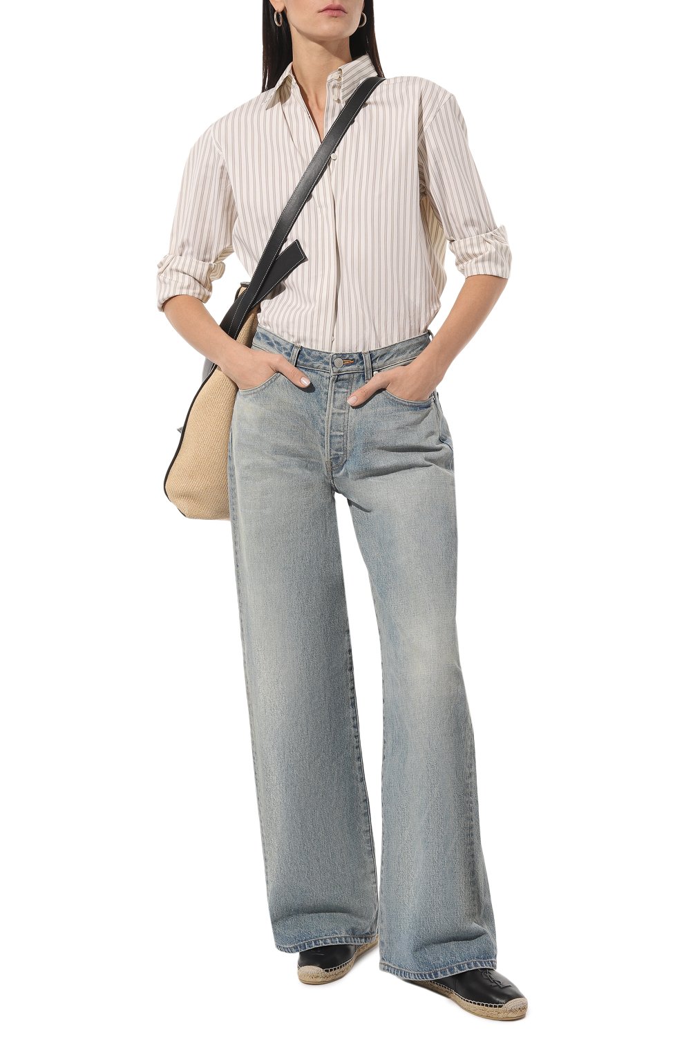 Кожаные эспадрильи espadrille SAINT LAURENT, арт. 458573/AAALP, фото 2