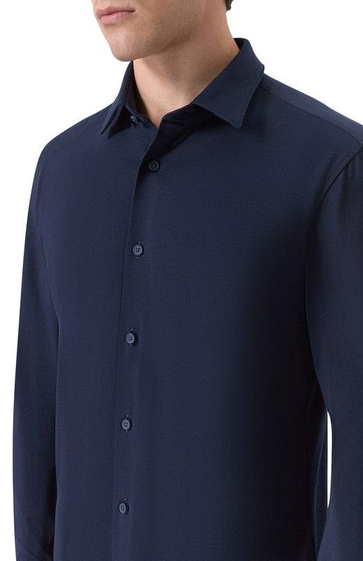 Хлопковая рубашка BOSS 50474283 Синий  50474283 Фото 5