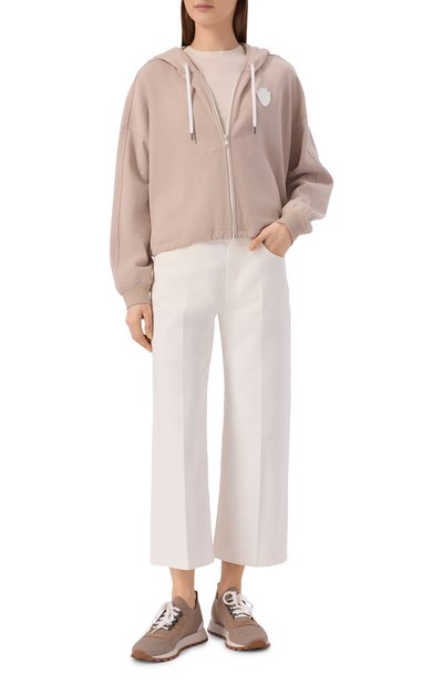 Хлопковая толстовка BRUNELLO CUCINELLI бежевого цвета по цене 161000 руб., арт. MG927VT406, фото 2 Хлопковая толстовка BRUNELLO CUCINELLI, арт. MG927VT406, фото 2