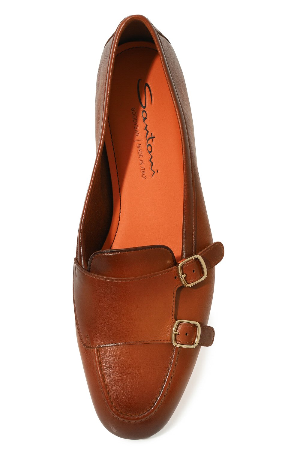 Кожаные монки SANTONI коричневого цвета по цене 79150 руб., арт. WUNY71009SA4SLGAC50, фото 6 Кожаные монки SANTONI, арт. WUNY71009SA4SLGAC50, фото 6